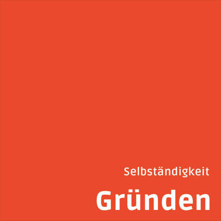 Kachel mit den Begriffen Selbständigkeit und Gründen