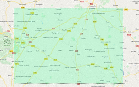 zone d'intervention de la Menuiserie Lethu sur le 79 et le 86