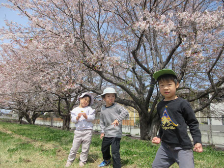 さくらの木の下で「ポーズ!!」