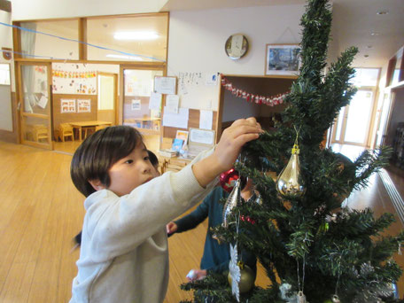 「クリスマスの飾りつけをしたよ！」