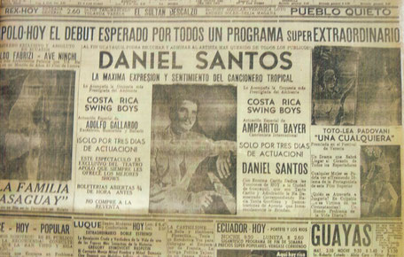 Promoción con la Costa Rica Swing Boys - 1956.