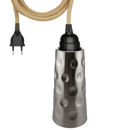 Dubbeglas Lampe E27 mit Stecker & Schalter