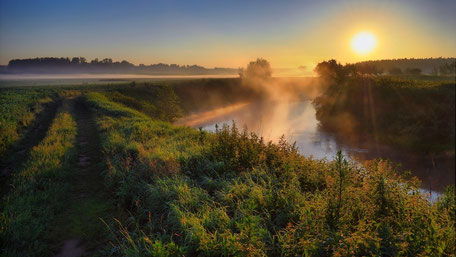 www.ronaldosephius.nl dubbel pad sloot mist ondergaande zon  Bewust Groeien vanuit innerlijke kracht