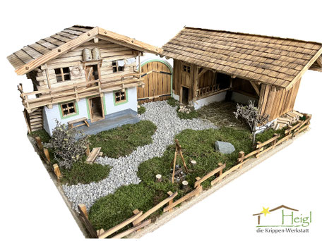 #100 Bauernhof mit Torbogen | Abmessungen 110 x 70cm | Figuren 14cm