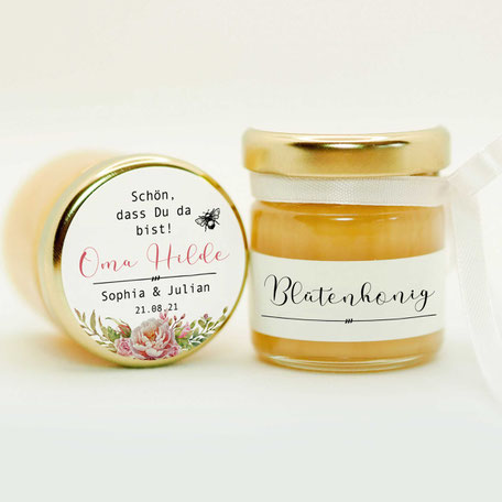 Honig - süße Gastgeschenke zur Hochzeit, Silberhochzeit, Kommunion, Konfirmation, Geburtstag
