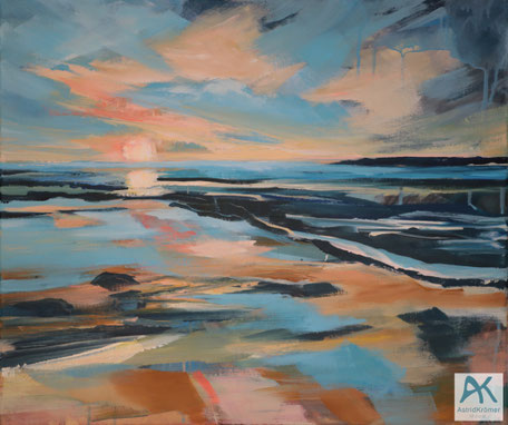Hafenlichter, Acryl auf Leinwand, 2018, 90 x120 cm