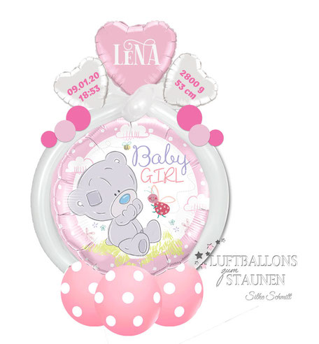Taufe Geschenk Mädchen Baby Geburt Name Datum Personalisiert Elefanten Rosa Bild