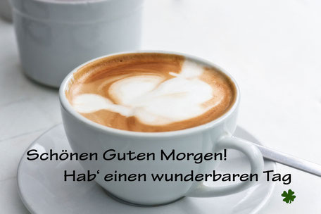 Guten Morgen Grusskarte Cappuccino weiss © mjpics