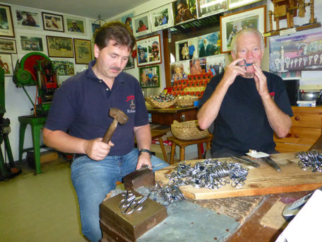 Franz Wimmer & Roland Bades jaw harp production Molln Upper Austria