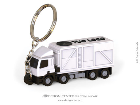 Portachiavi 3D custum in gommato a colori- raffigurante camion