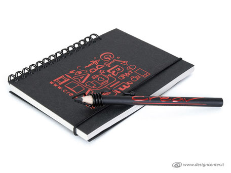 Notebook con spirale - matita con disegno 360° -  Matita un colore 