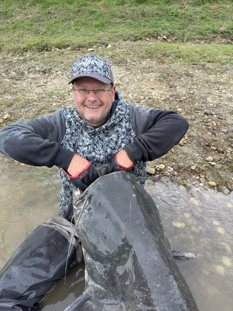 Pelagisches Welsguiding in Deutschland am Rhein und Neckar mit Angelguide Peter Merkel