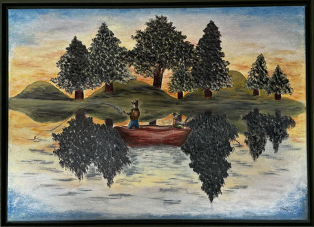 Die Natur am See"...Ölfarbe auf Leinwand 2025 (60x80cm) verkauft