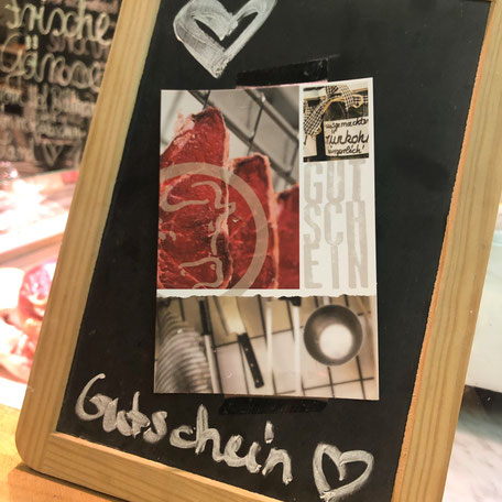 Geschenkgutschein Guteschein Fleisch Wein Wurst