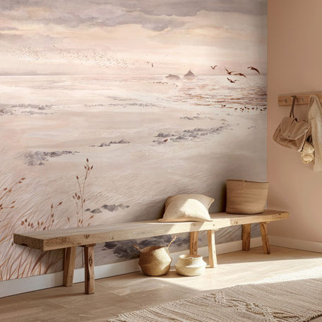 Fresque murale panoramique vieux rose pour une chambre enfants, une entrée, séjour ou salon pour la rénovation de votre maison près de Malville, Savenay, Prinquiau, Plesse, Ponchateau