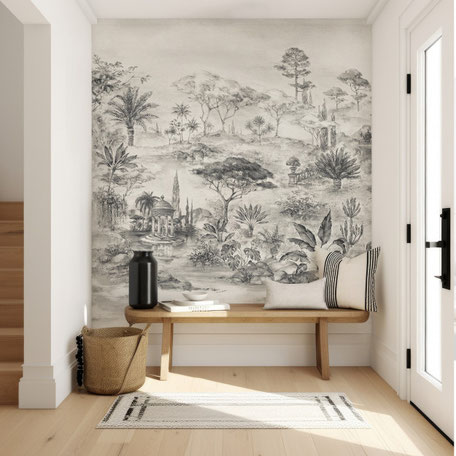 Papier peint panoramique pour l'entrée, l'escalier, le séjour, le salon, à proximité et autour de Nantes, Saint Herblain, Orvault, Sautron, Le Pellerin, Coueron, Saint Etienne de Montluc