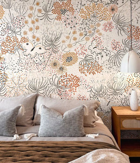 Papier peint panoramique nature jungle Casamance pour une décoration murale tendance 2024 ou 2025 dans la chambre adultes, salon, salle à manger, cuisine, couloir, escalier, entrée...