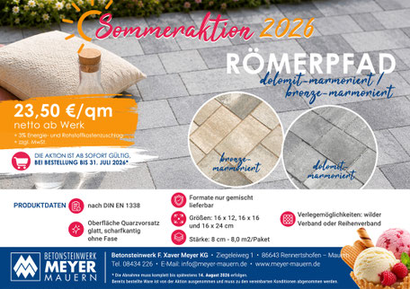 Betonsteinwerk Meyer Mauern - Herbstaktion 2025 - PLATINO KIESEL / NOUGAT