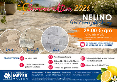 Betonsteinwerk Meyer Mauern - Herbstaktion 2025 - NELINO LAVA / SERENGETI / BRONZE