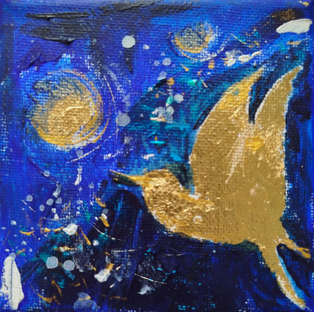 Elisabeth Augendre artiste peintre en Ariège acrylique impressionnisme les oiseaux de soleil 1