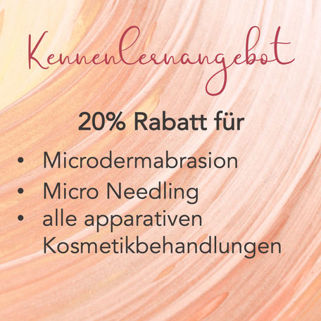 Kennenlernangebot 20% Rabatt für apparative Kosmetikbehandlungen