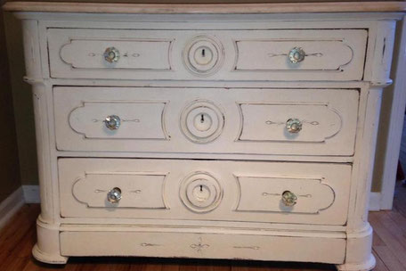 before and after custom designer interior home update refinished furniture antiques vintage paint chalk paint milk painter distressed chippy chester nj new jersey america USA  wood french shabby creamy white dainty dandelion chester nj