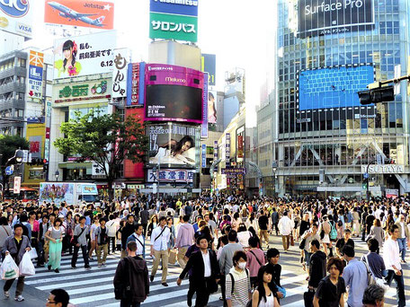 Reiseroute Japan Rundreise: Shibuja Crossing in Tokio - der berühmteste Zebrastreifen der Welt