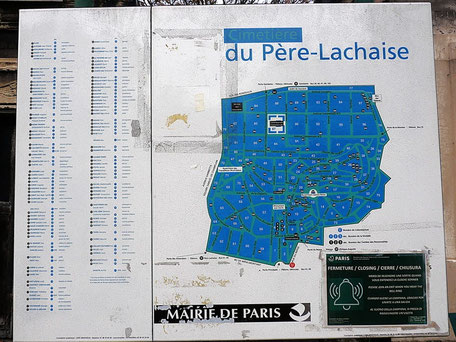 Friedhof Père Lachaise Paris: Orientierung am Eingang