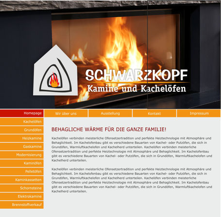 Schwarzkopf Kaminbau Homepage Rödermark Onlinedesign