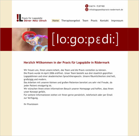 Logopädie Homepage Rödermark Onlinedesign