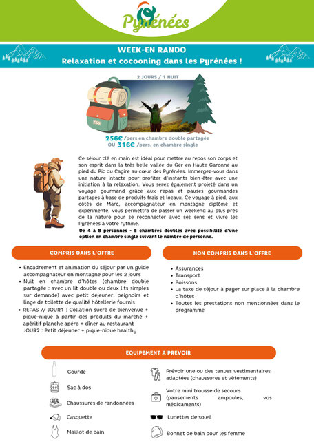 Séjour randonnée et ralexation dans les Pyrénées