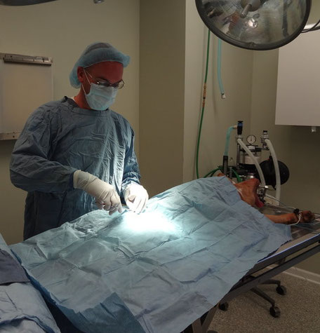Dr Lancaster in surgery