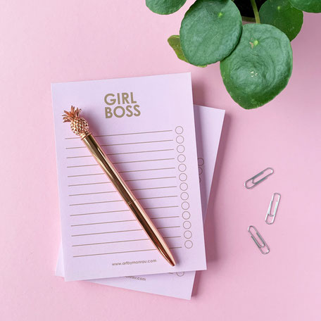 girl boss A6 notepad made of recycled paper