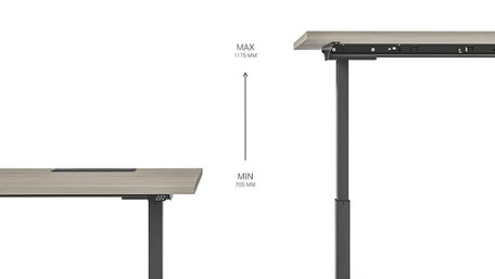 Höhenverstellbarer Schreibtisch für ergonomischen Arbeitsplatz