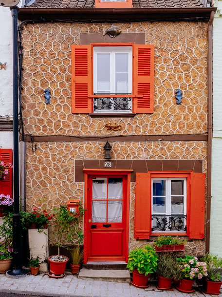 Colorful house located in the Rue des Moulins