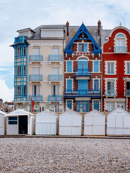 Wooden cabins on the beach