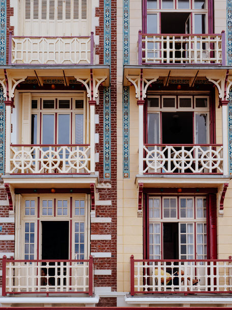 Love these wooden balconies