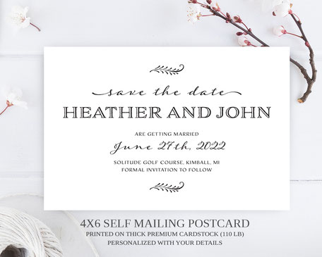 Formal Save the Date Postcards