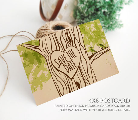 Rustic Save the Date Postcards