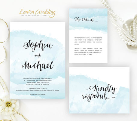 watercolor wedding invitations sets
