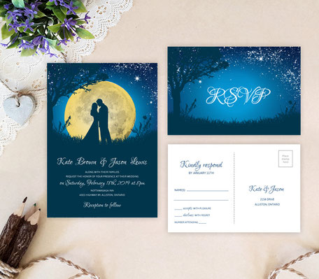 moon wedding invitations