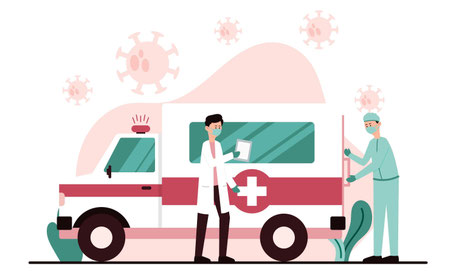 Krankenwagen mit Kinderarzt Muenchen