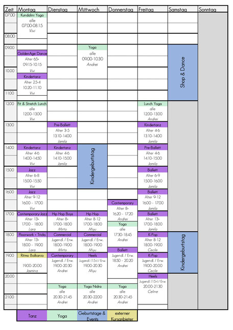 Tanzschule Dietlikon Hip Hop Ballett Jazz Heels Dance Contemporary Yoga Kreativer Kindertanz Kindergeburtstage Shop&Dance Ferienbetreuung