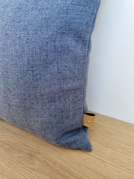 coussin made in belgium uni bleu jeans