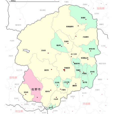 栃木県佐野市地図
