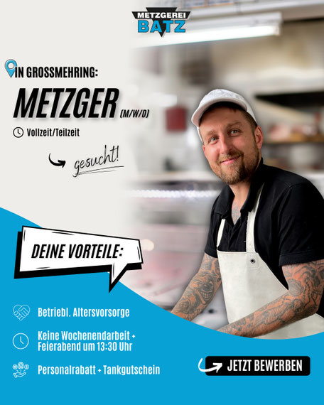 Stellenanzeige "Metzger" gesucht