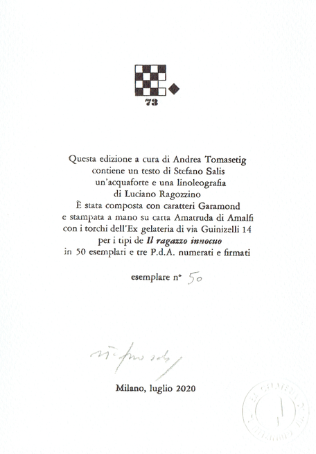 colophon numerato e firmato