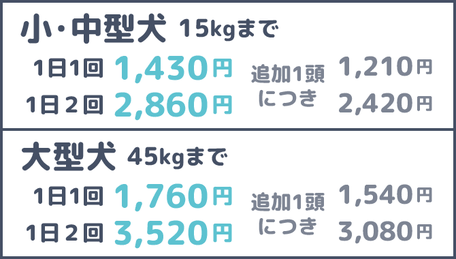 横浜 お散歩代行 料金表