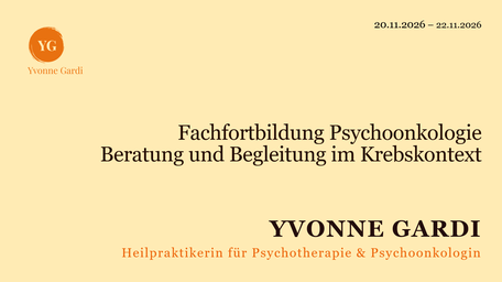 Fortbildung Psychoonkologie 3 Tage