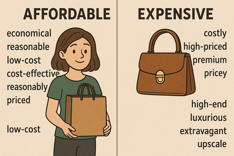 Cheap - Sinónimos y antónimos en inglés - Ejercicio
